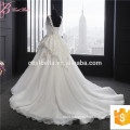 Guangzhou Elegant Lace Applique Pearl Beaded Ball Gown Princesss Wedding Dresses